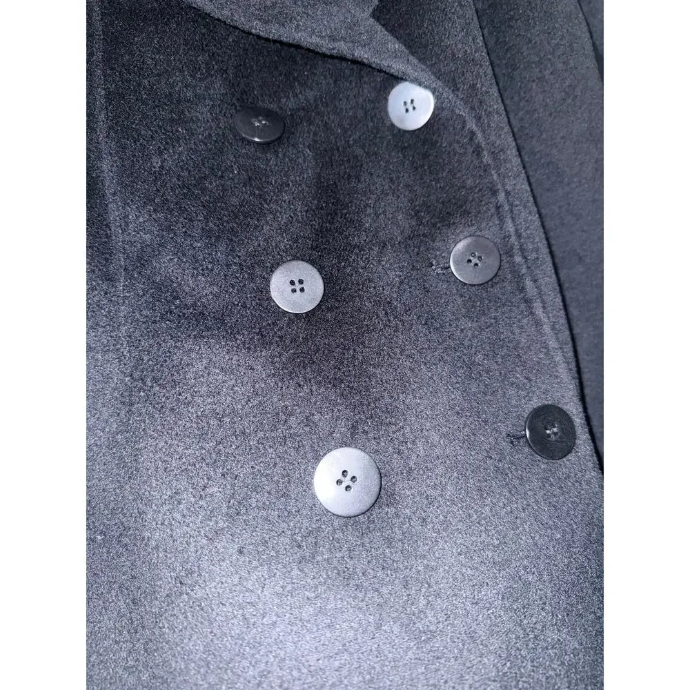 TALBOTS black wool blend double breasted 3/4 sleeve blazer jacket petite - Picture 4 of 10